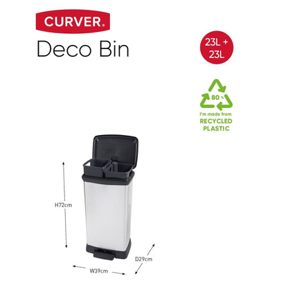 Curver Pedalhink dubbel Deco 23L+23L - Möbelfabriken