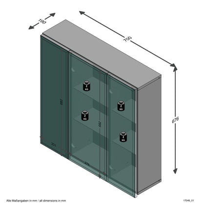 FMD Badrumsskåp med spegeldörrar 70x19x67,6 cm