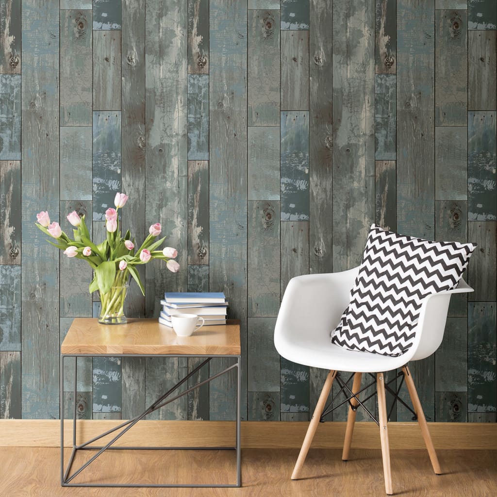 DUTCH WALLCOVERINGS Tapet scrapwood gråblå