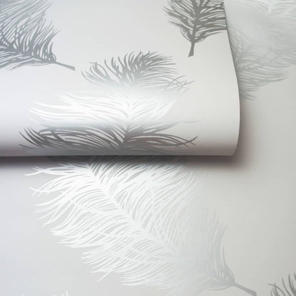 DUTCH WALLCOVERINGS Tapet Fawning Feather ljusgrå