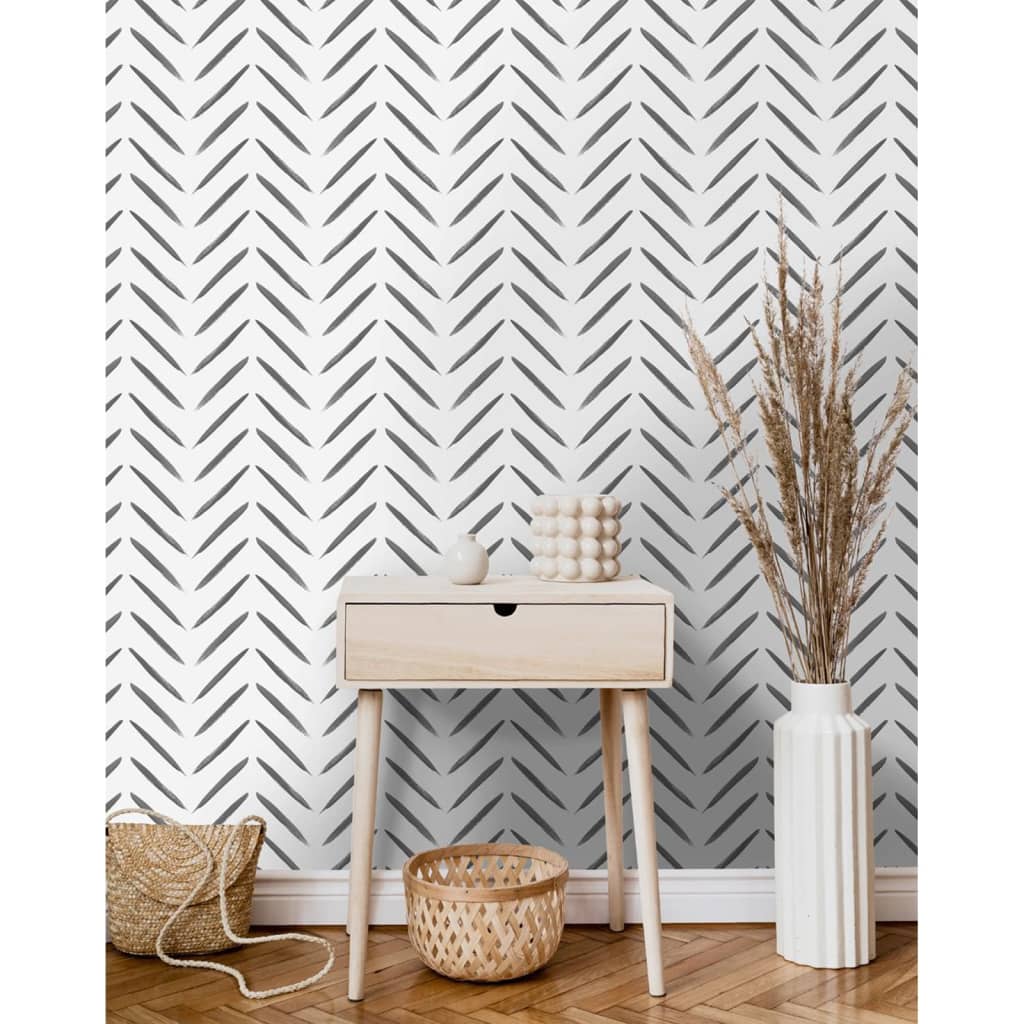 DUTCH WALLCOVERINGS Tapet Chevron  och vit