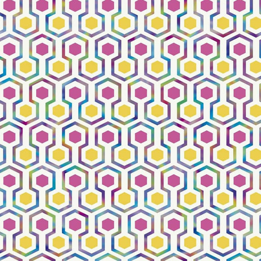 Noordwand Tapet Good Vibes Hexagon Pattern  och gul