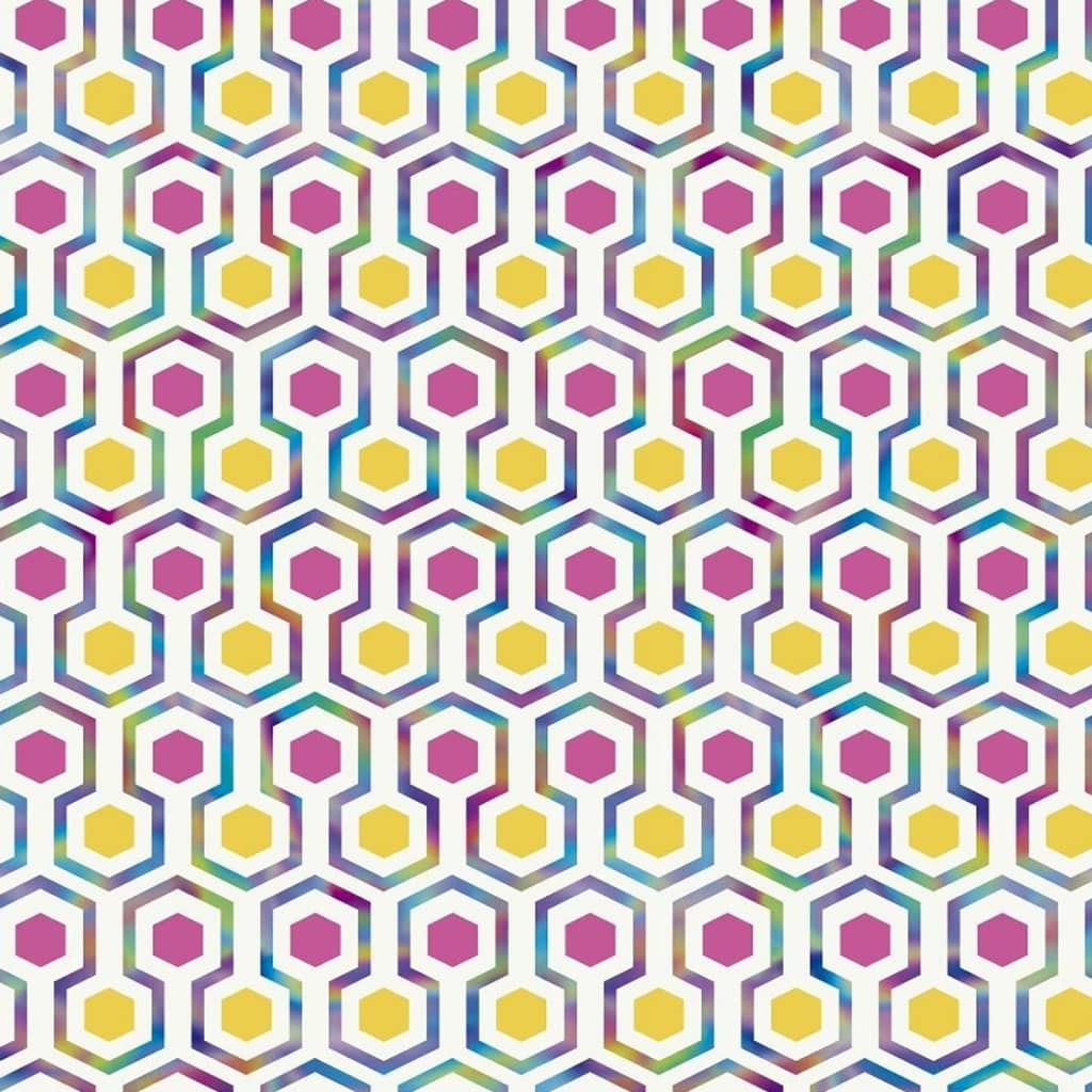 Noordwand Tapet Good Vibes Hexagon Pattern  och gul