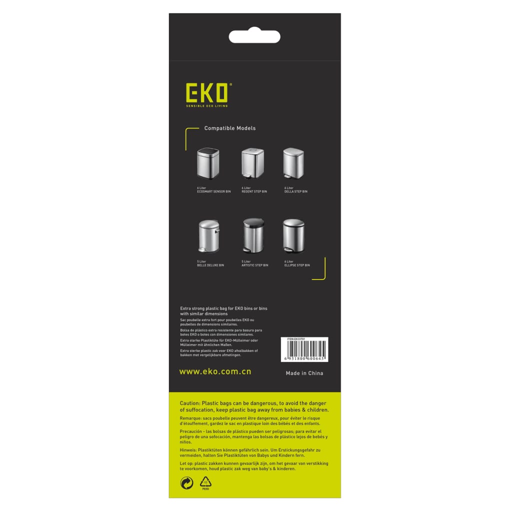 EKO Soppåsar A 3-6 liter 24x30 delar vit