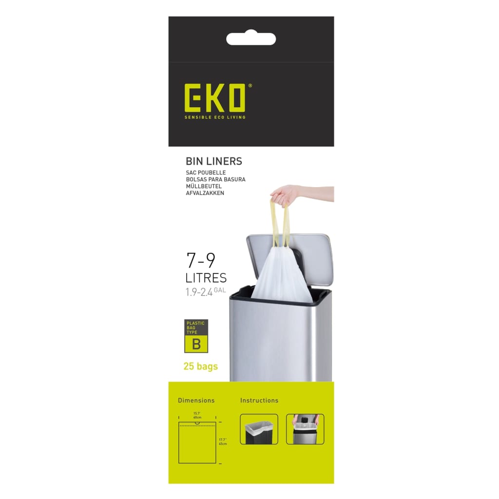 EKO Soppåsar B 7-9 liter 24x25 delar vit