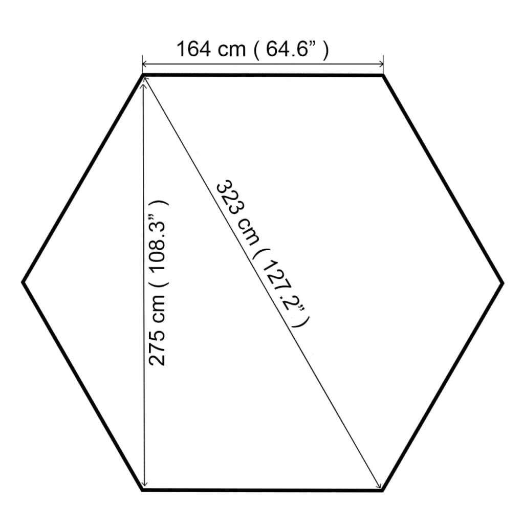 Paviljong hexagonal 323x265 cm