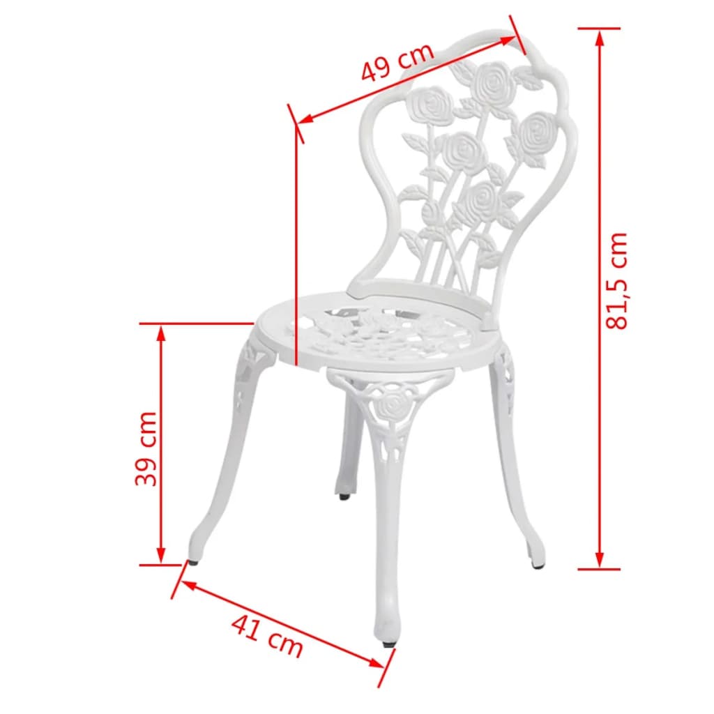 Caféstolar 2 st gjuten aluminium