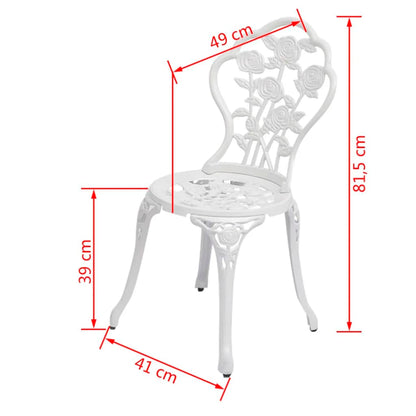 Caféstolar 2 st gjuten aluminium