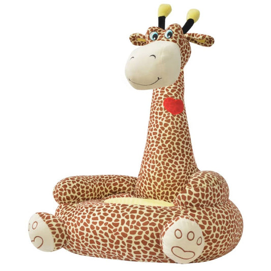 Barnstol i plysch giraff