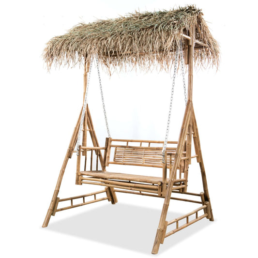 2-sits hammock med palmblad bambu 202 cm