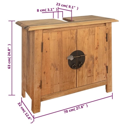 Badrumsunderskåp massiv furu 70x32x63 cm