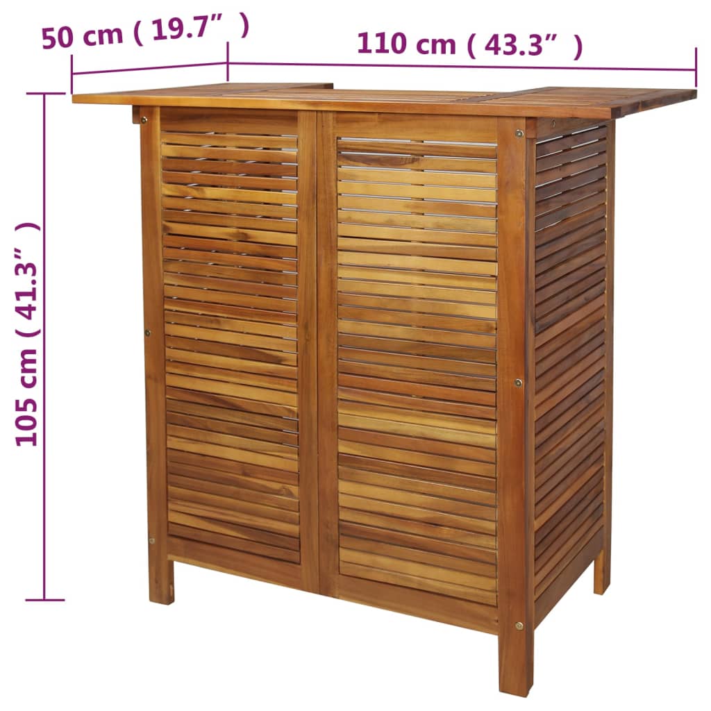 Barbord 110x50x105 cm massivt akaciaträ