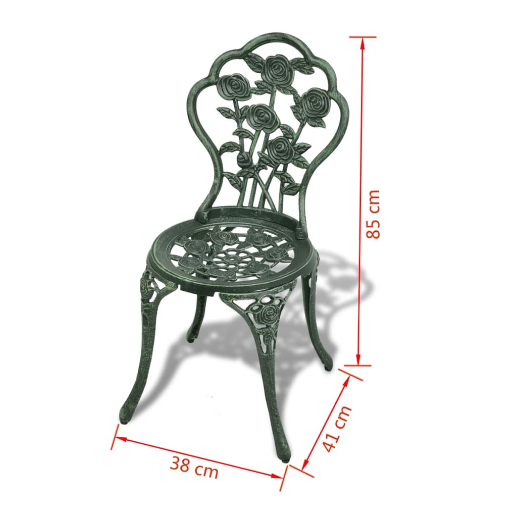 Caféset 3 delar gjuten aluminium