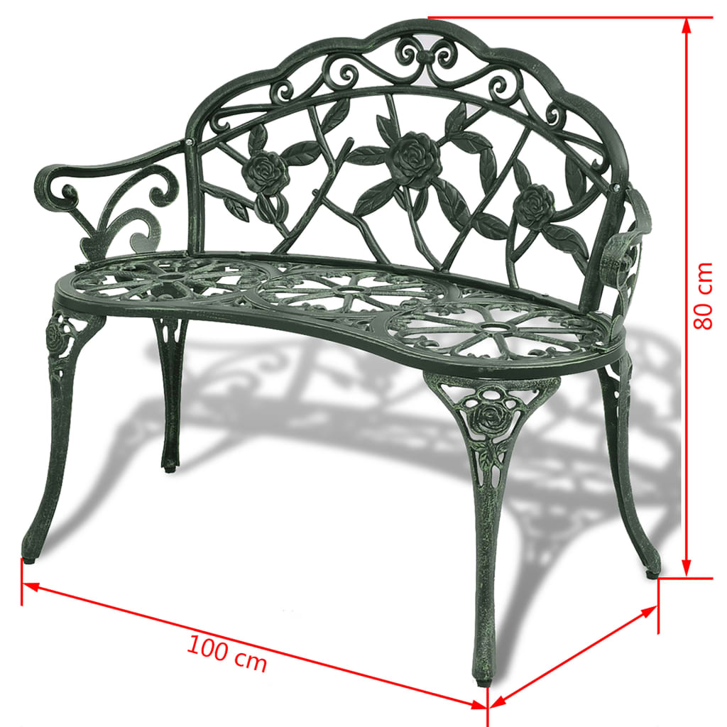 Trädgårdsbänk 100 cm gjuten aluminium - Möbelfabriken