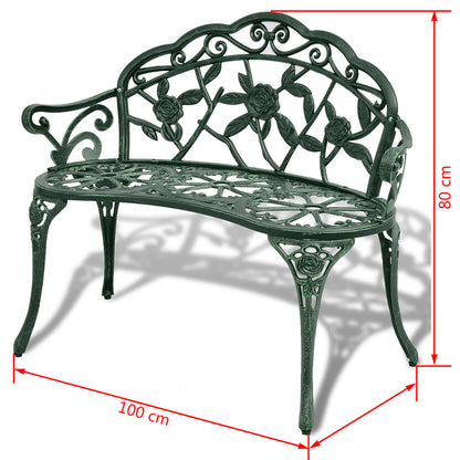 Trädgårdsbänk 100 cm gjuten aluminium - Möbelfabriken