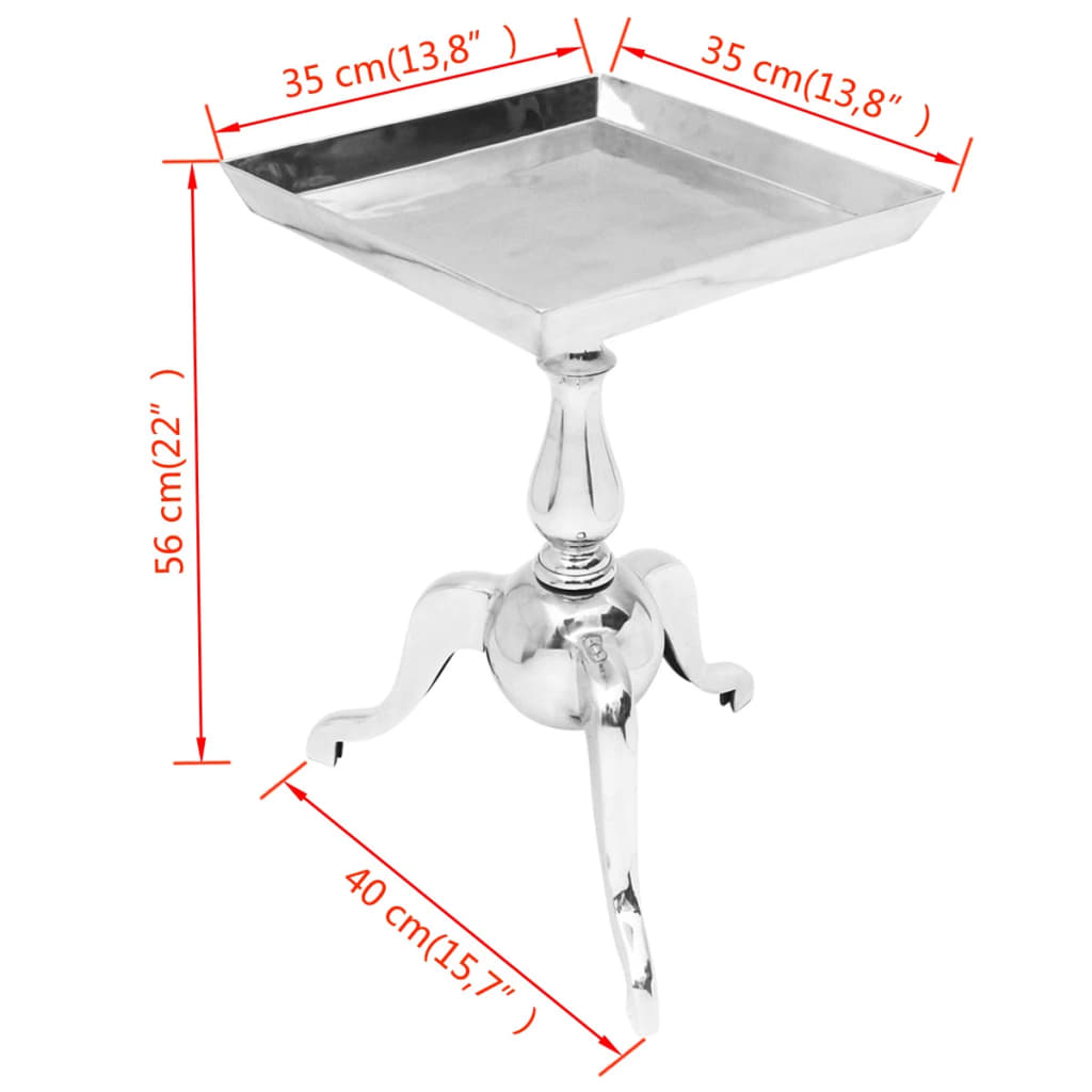 Sidobord fyrkantigt aluminium