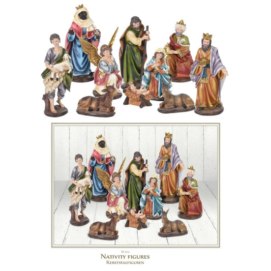 Ambiance Julkrubba 10 st figurer set