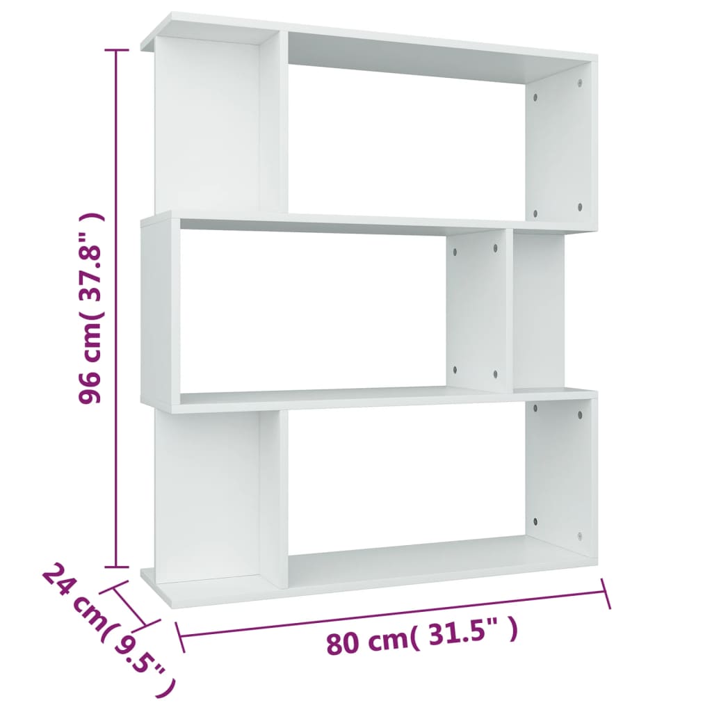 Bokhylla/Rumsavdelare sonoma-ek 80x24x96 cm konstruerat trä