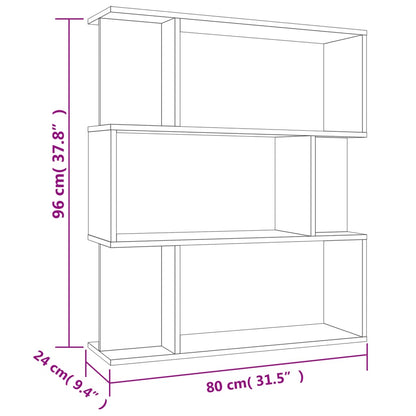 Bokhylla/Rumsavdelare sonoma-ek 80x24x96 cm konstruerat trä