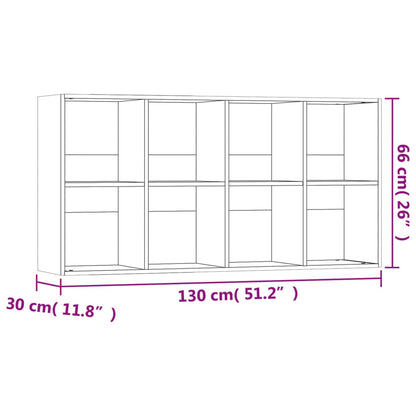 Bokhylla/skänk sonoma-ek 66x30x130 cm konstruerat trä