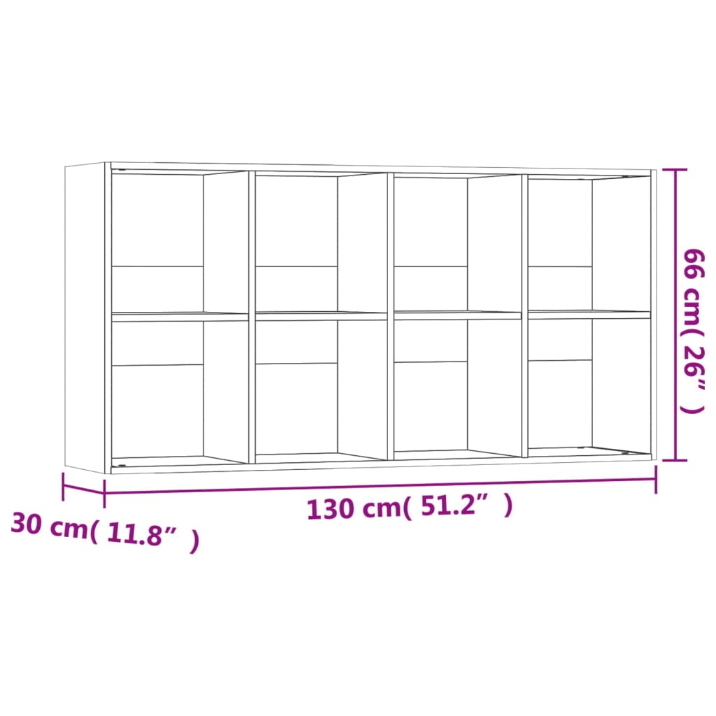 Bokhylla/skänk sonoma-ek 66x30x130 cm konstruerat trä