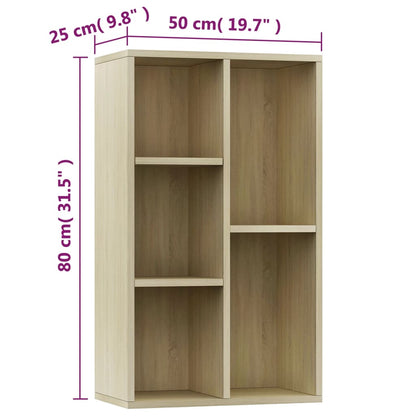 Bokhylla/skänk sonoma-ek 50x25x80 cm spånskiva