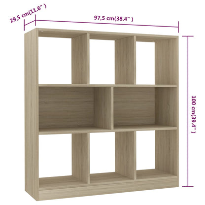 Bokhylla sonoma-ek 97,5x29,5x100 cm konstruerat trä