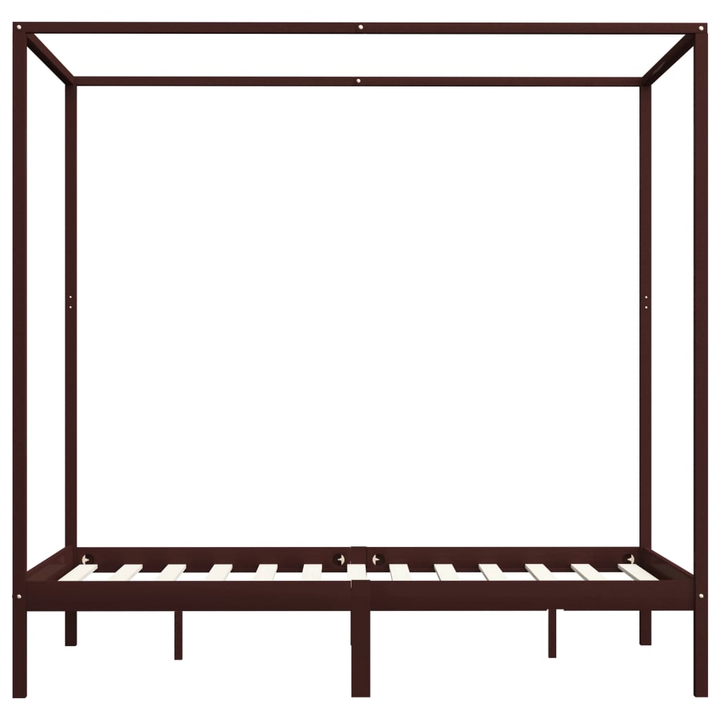 Sängram himmelsäng honungsbrun massiv furu 120x200 cm