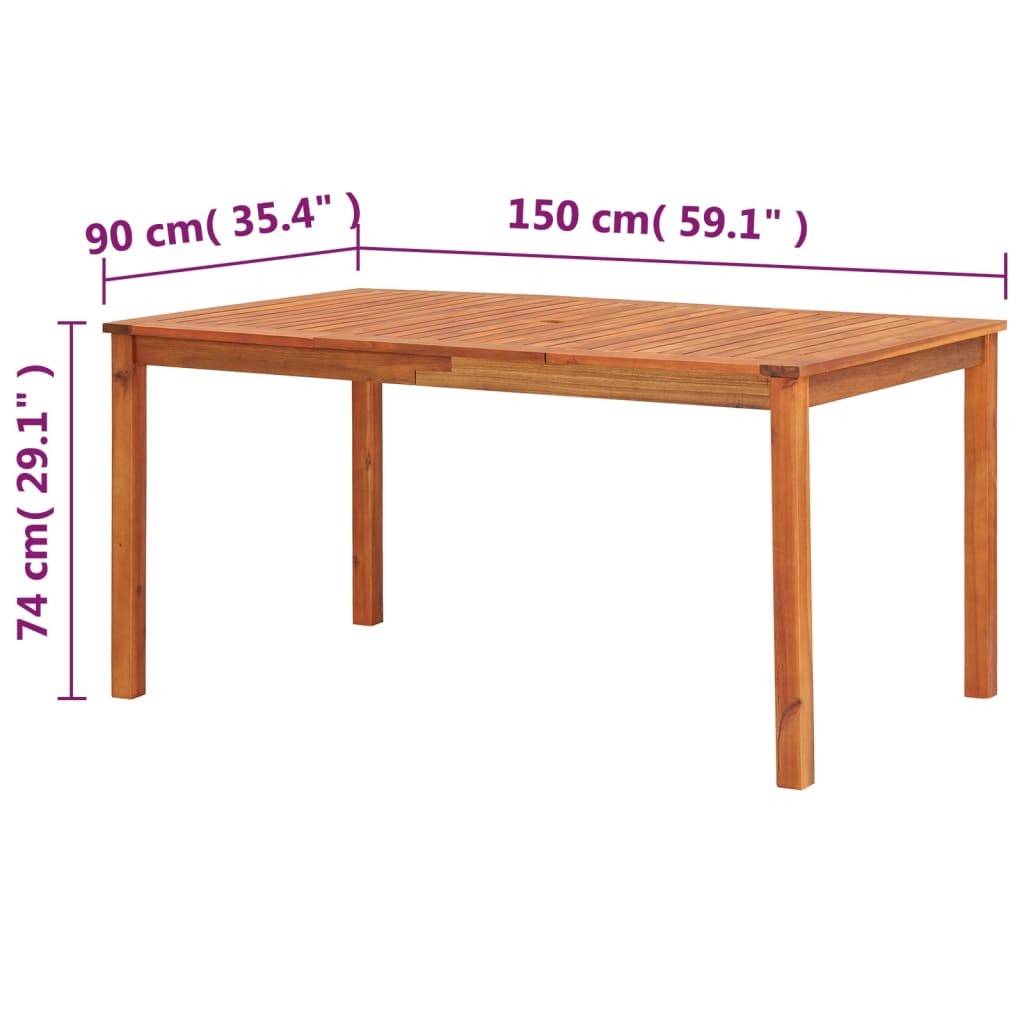 Trädgårdsbord 215x90x74 cm massivt akaciaträ