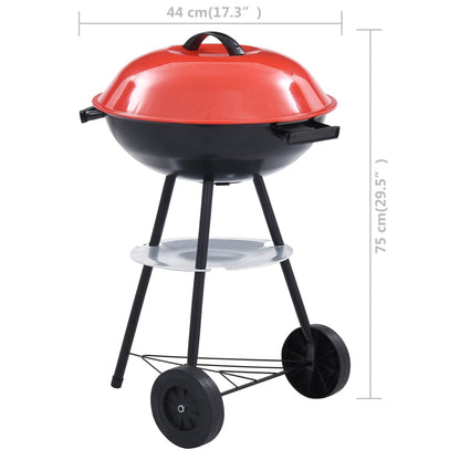 Portabel kolgrill med hjul XXL 44 cm