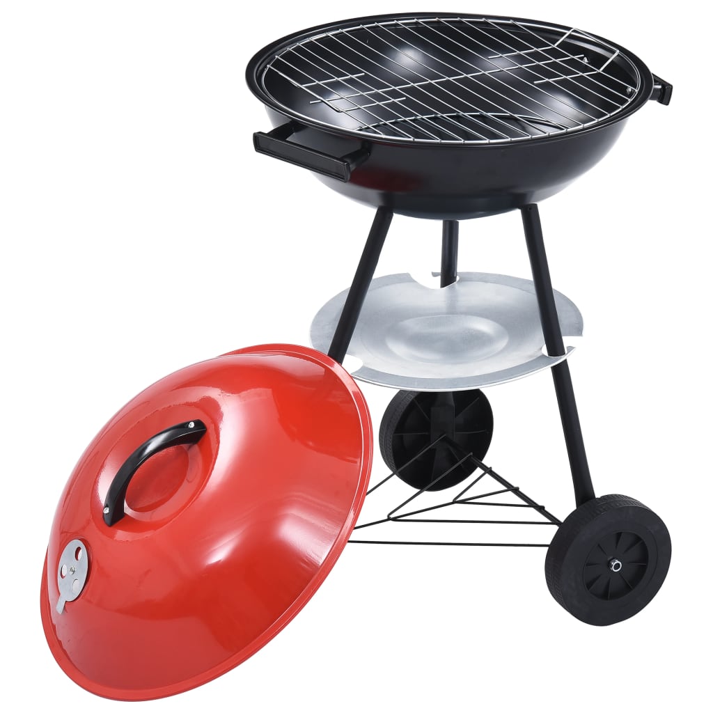 Portabel kolgrill med hjul XXL 44 cm