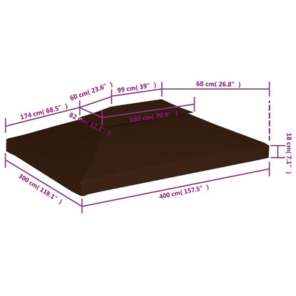 Paviljongtak med ventilering 310 g/m² 3x3 m