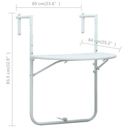 Balkongbord  60x64x83,5 cm plast konstrotting