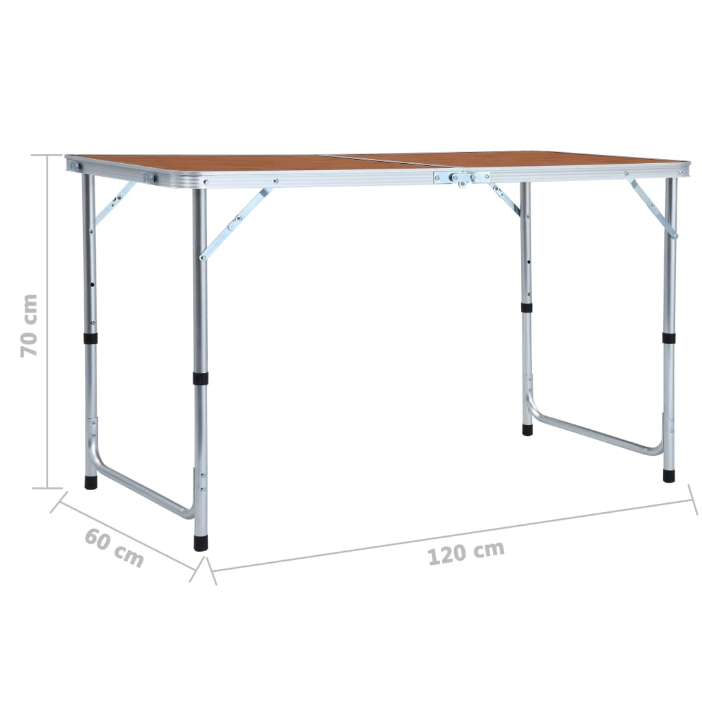 Hopfällbart campingbord aluminium 180x60 cm