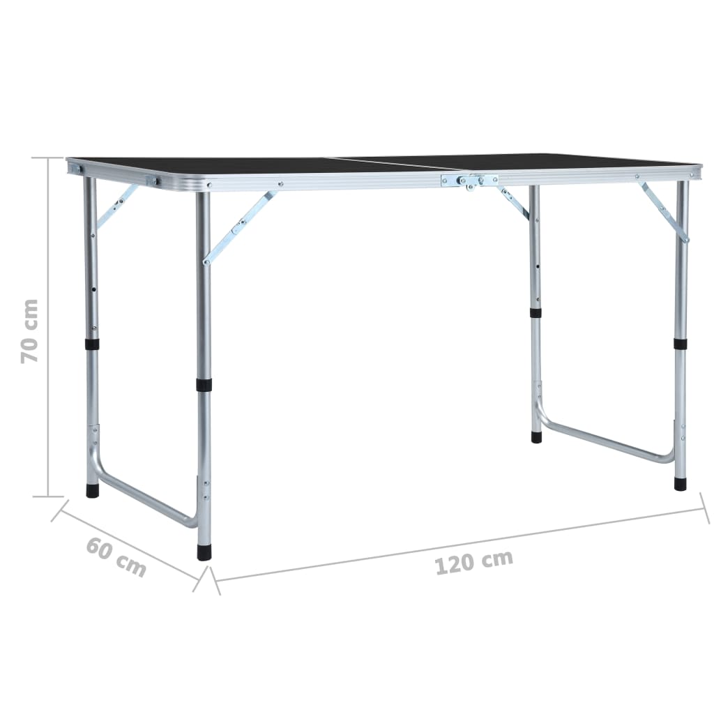 Hopfällbart campingbord  aluminium 120x60 cm