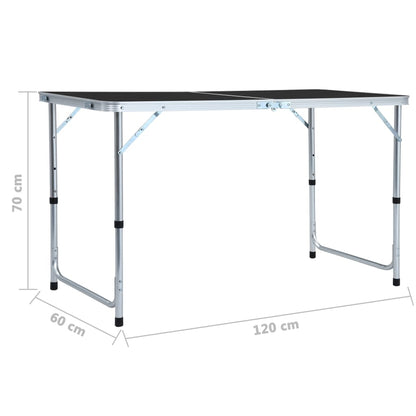 Hopfällbart campingbord  aluminium 120x60 cm