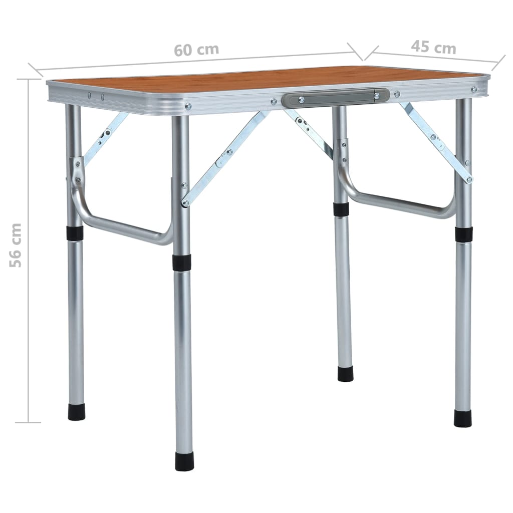 Hopfällbart campingbord  aluminium 60x40 cm