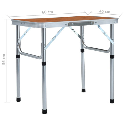 Hopfällbart campingbord  aluminium 60x40 cm