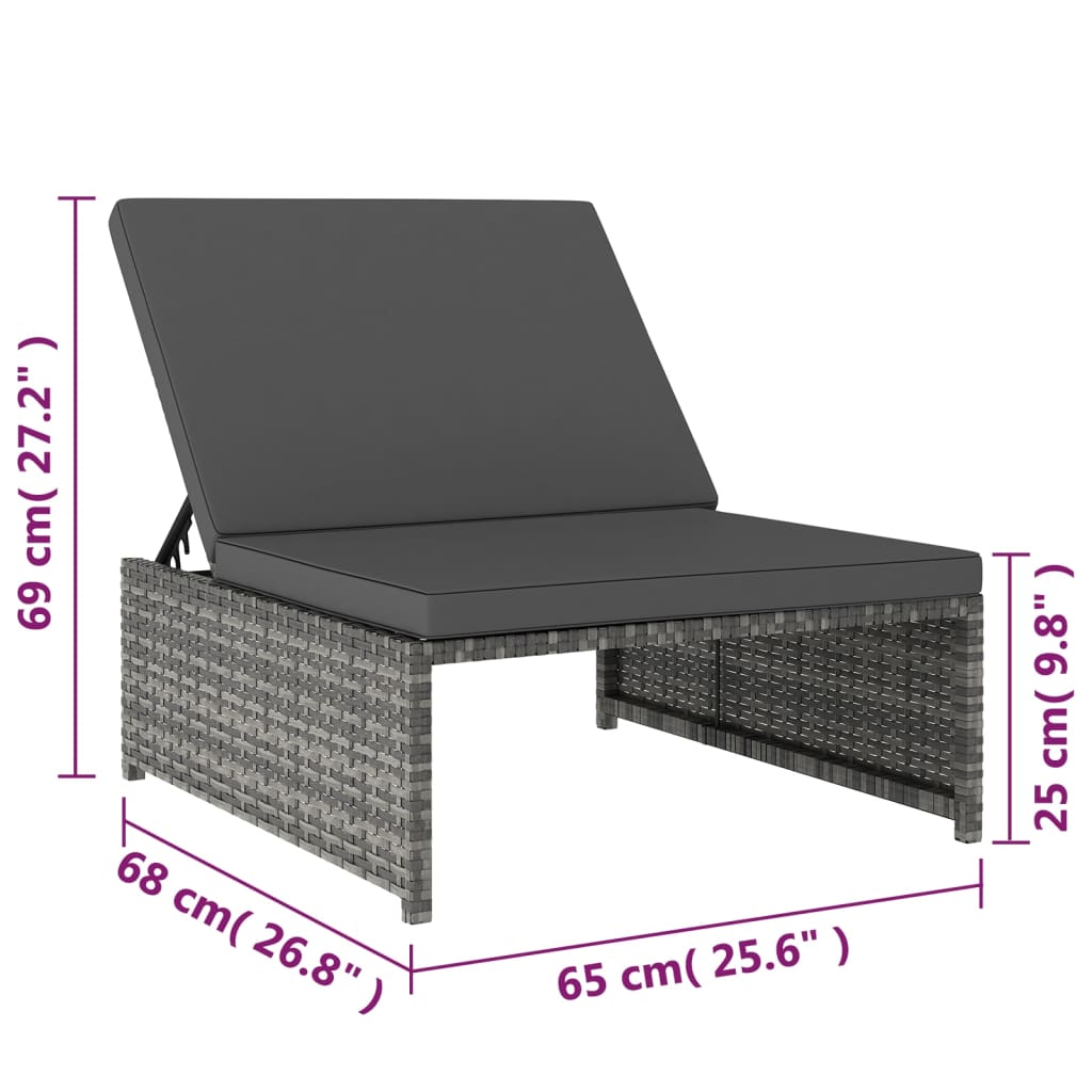 Solsängar 2 st med bord konstrotting