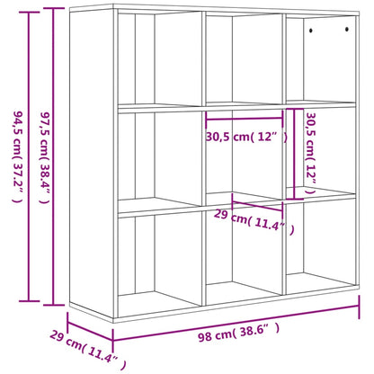 Bokhylla sonoma-ek 98x30x98 cm spånskiva