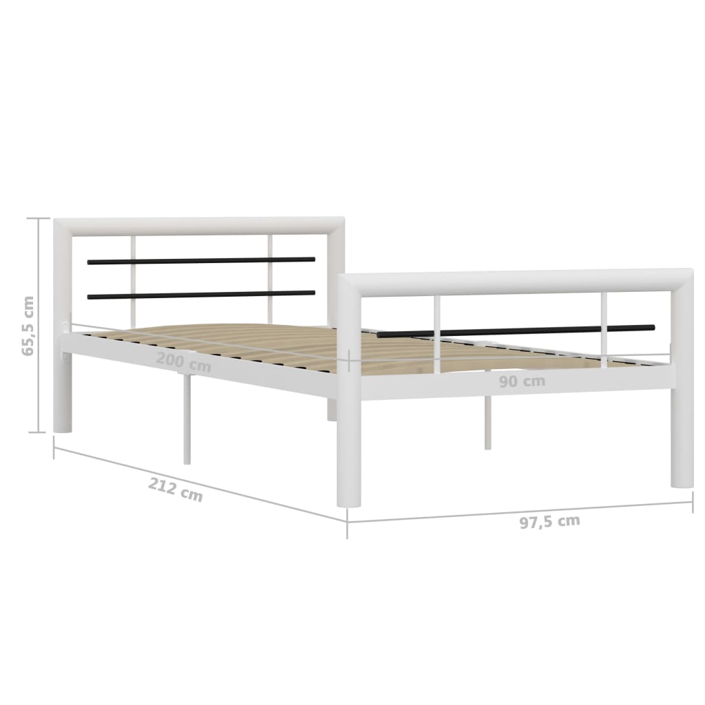 Sängram  och vit metall 100x200 cm