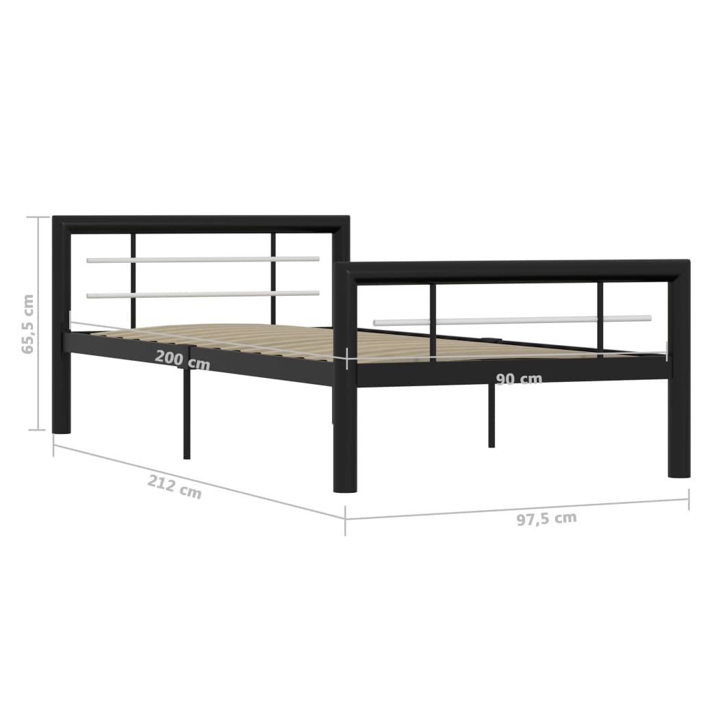 Sängram  och vit metall 100x200 cm