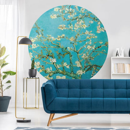 WallArt Tapet cirkelformad Almond Blossom 190 cm