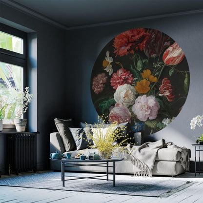 WallArt Tapet cirkelformad Golden Age Flowers 190 cm