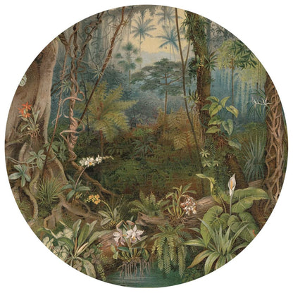 WallArt Tapet cirkelformad In the Jungle 190 cm