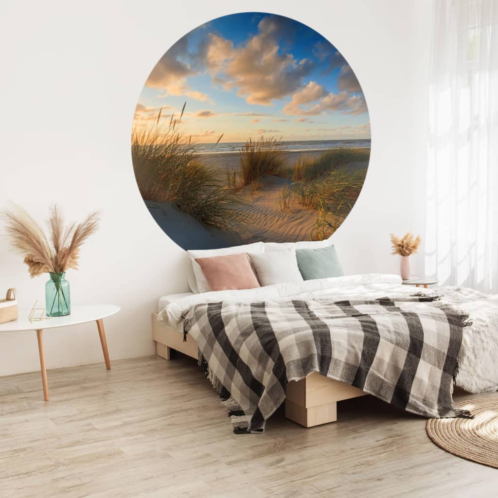 WallArt Tapet cirkelformad Beachlife 190 cm