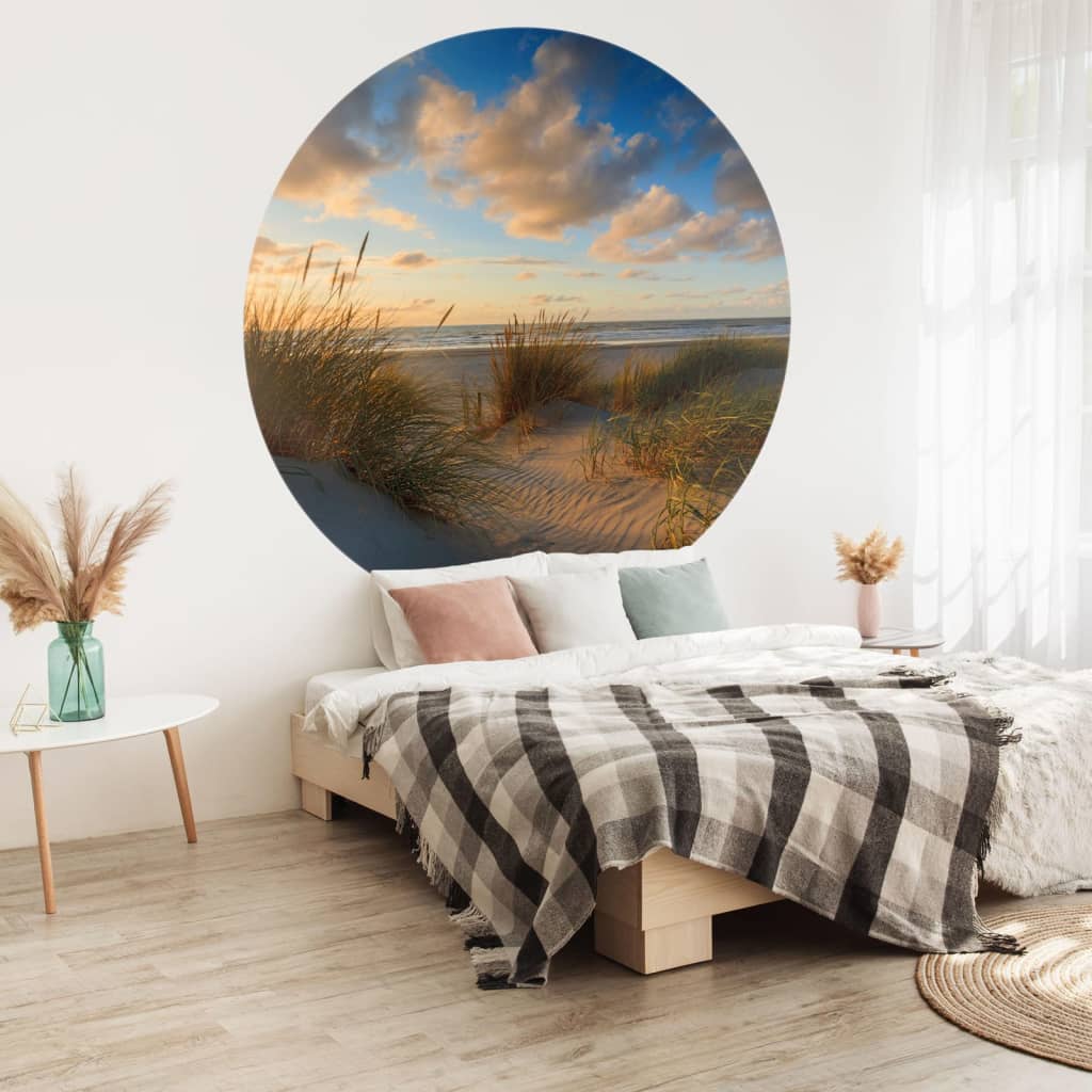 WallArt Tapet cirkelformad Beachlife 142,5 cm