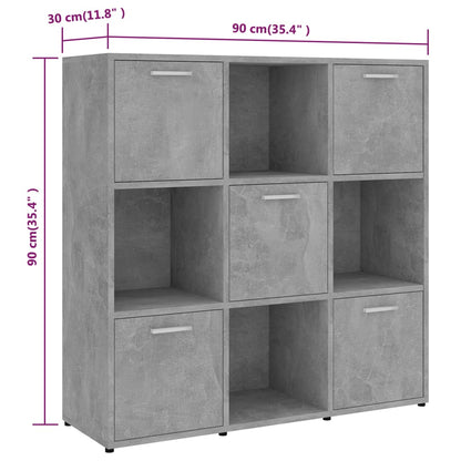 Bokhylla sonoma-ek 90x30x90 cm konstruerat trä