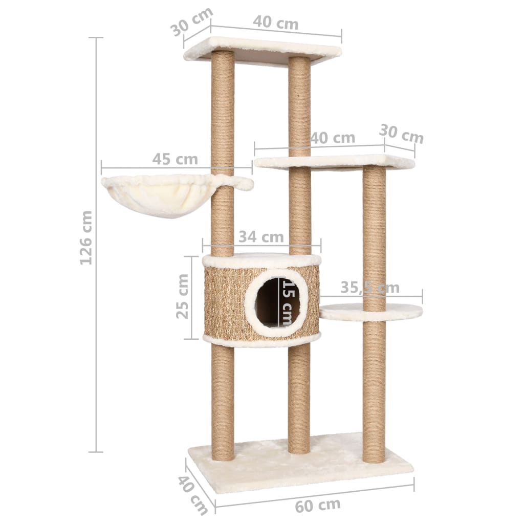 Klösträd med klöspelare 126 cm sjögräs