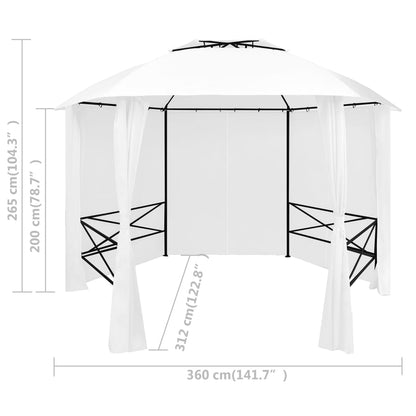 Paviljong med draperier 360x312x265 cm  180 g/m²